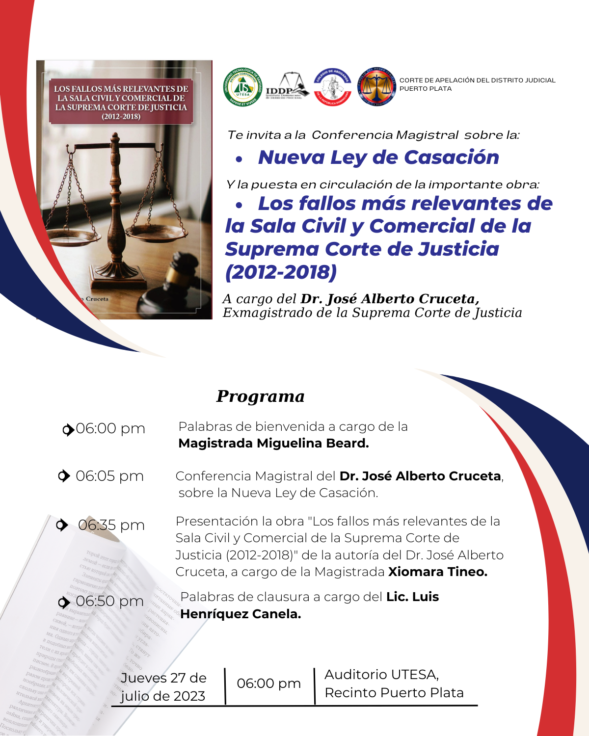 Invitan a conferencia sobre la “Nueva Ley de Casación”