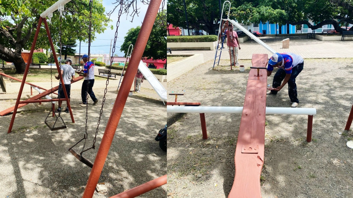    Alcaldía de Puerto Plata inicia remozamiento y mantenimiento de la Plaza Pública Parque Luperón  