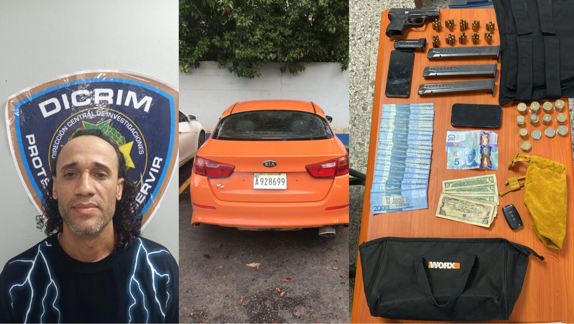 Apresan hombre en Sosúa con pistola, chaleco antibalas y otros objetos  